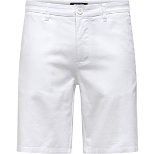 ONLY & SONS ONSMARK 0011 Cotton Linnen Shorts NOOS, wit, XXL