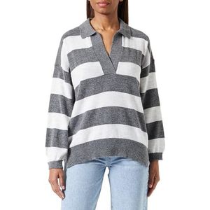 Trendyol Dames GESTREFT Lange Mouwen Oversized Sweater, antraciet, M