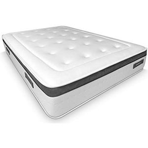 Duérmete Online Visco-elastische matras Nature Biogel, hoogte 29 cm, maximaal comfort, thermoregulerend weefsel, wit, 150 x 200 cm