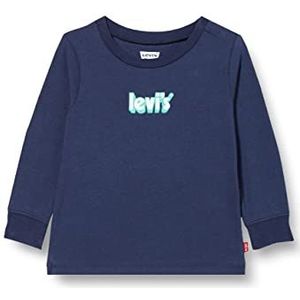 Levi's Kids Jongens LVB Wavy Logo Shirt 8EF716 S/S Tee, Zwart, 3 jaar, naval academy, 24 Maanden