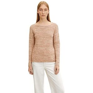 TOM TAILOR Dames Pullover met structuur 1028659, 27468 - French Clay Beige, 3XL