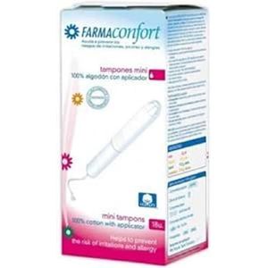 FARMACONFORT Mini-tampons, 18 stuks, biologisch katoen