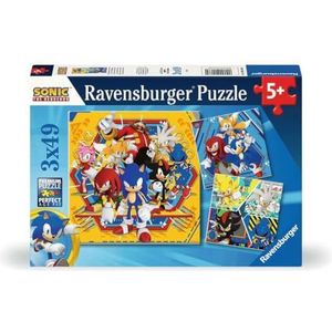 Ravensburger Kinderpuzzle 12001133 - Die Abenteuer von Sonic - 3x49 Teile Sonic Puzzle für Kinder ab 5 Jahren