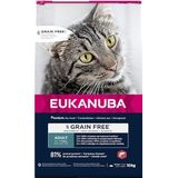 EUKANUBA Graanvrij* premium kattenvoer met zalm - droogvoer voor volwassen katten van 1 jaar, 10 kg