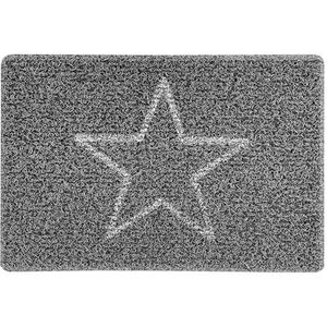 Nicoman STAR reliëf vorm deur mat-trapper jet-wasbare deurmat-(gebruik binnen of beschut buiten), klein (60x40cm), zwart met grijs