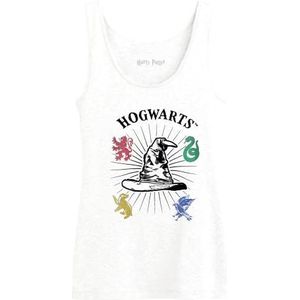 HARRY POTTER Hogwarts WOHAPOMTK020 tanktop voor dames, wit, maat XL, Wit, XL