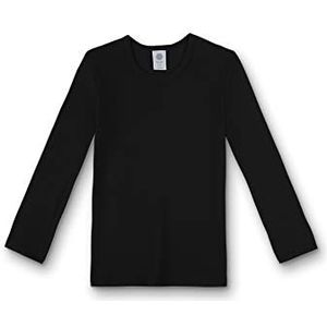Sanetta Jongensonderhemd met lange mouwen | Hoogwaardig en duurzaam onderhemd voor jongens van biologisch katoen. Ondergoed voor jongens, Super zwart., 116 cm