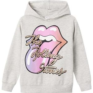 NAME IT Meisjes Nkfjumixa Rollings Loose SWE Wh Noos Unv Hoodie, lichtgrijs gem., 116