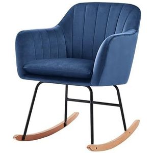 BAÏTA Elsa Rocking Chair fauteuil fluweel blauw