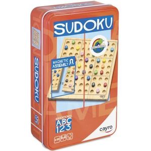 Cayro - Sudoku Metal Box - Logica spel - Vul het 9 x 9 raster met cijfers van 1-9 - voor 1 speler