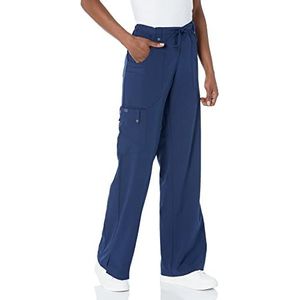 Dickies Xtreme Stretchbroek voor dames, uitlopende pijpen met trekkoord, D-marineblauw, 3XL