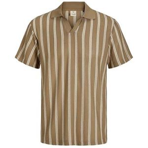 JACK & JONES Jprbluharry Ss Split Neck Polo Pls voor heren, Elmwood, 3XL