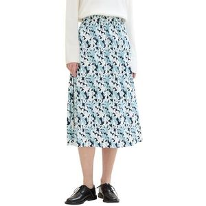 TOM TAILOR Midi rok voor dames, 35291 - blauw klein bloemendesign, 42