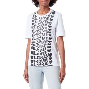 Love Moschino Dames Regular fit Short-Sleeved T-shirt, Optical White, 44, wit (optical white), 44