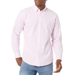 Amazon Essentials Regular-fit Oxford overhemd met lange mouwen voor heren (verkrijgbaar in groot en lang), lichtroze, medium