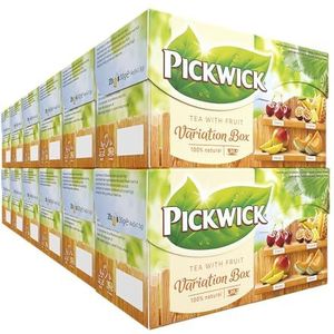 Pickwick Fruit Variatie Oranje met de Smaken Kers - Mango - Meloen en Tropische Vruchten (240 Theezakjes - 100% Natuurlijk) - 12 x 20 Zakjes