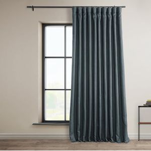 HPD Half Price Drapes Imitatielinnen verduisterende gordijnen, voor slaapkamer en woonkamer, woondecoratie, 213,36 cm lang (1 paneel), extra breed 254 x 213,36 cm (b x l), blauw (Reverie Blue)