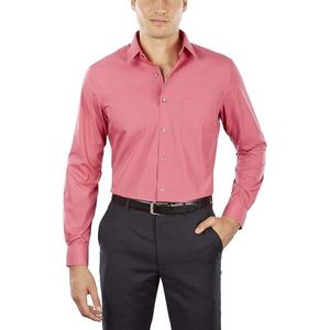 Van Heusen Men's Dress Shirt Fitted Poplin Solid, Desert Rose, 15.5"" Neck 34""-35"" Sleeve