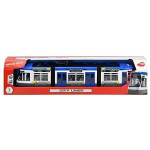 Dickie Toys - City Liner, Tram, 2 verschillende uitvoeringen, rood of blauw, willekeurige keuze, 46 cm, meerkleurig