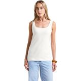 STREET ONE Basic top met vierkante hals, off-white, 34
