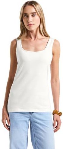 STREET ONE Basic top met vierkante hals, off-white, 34