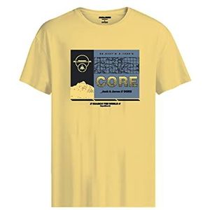 JACK & JONES Heren JCOBOOSTER Tee SS Crew Neck MAR 23 T-shirt, Pale Banana, M, geel (pale banana), M