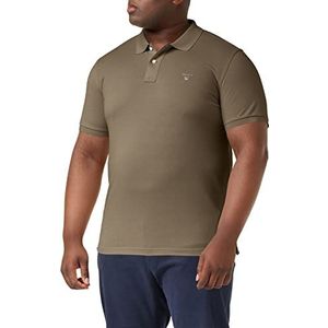 GANT Regular poloshirt halve mouw kraag met knopen pique wit, Racing Green, XS