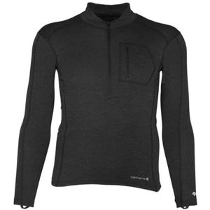Carhartt Men's MBL120 Base Force® Midweight Base Layer Poly-Wool Quarte - 2X-Large Regular - Black Heather
