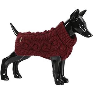 PAIKKA Handgemaakte gebreide trui wijnrood 50