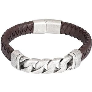 iXXXi Men Leren Heren armband Albert Bruin | 20cm