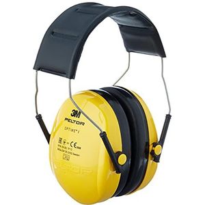 3M Peltor Optime I Earmuff H510A; Lichtgewicht oorbeschermer met zachte kussens, gehoorbescherming tegen geluidsniveaus in het bereik van 87-98 dB (SNR 27dB), geel, pak van 1 (verpakking kan variëren)