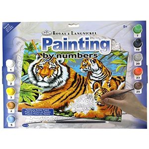 Royal & Langnickel - schilderen op nummer tijger met jongens, bevat kleuren en kwast, voor volwassenen en kinderen vanaf 8 jaar