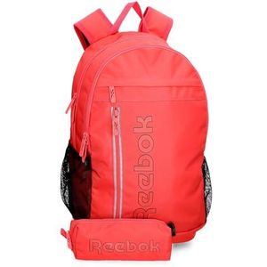 Reebok Adisson rugzak + schooltas, rood, 30 x 48 x 15 cm, polyester, 21,6 l, Rood, Eén maat, rugzak + pennenetui