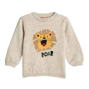 Koton Babyboys Lion Printed Long Sleeve Crew Neck Brushed Interieur Sweatshirt, beige (050), 18-24 Monate