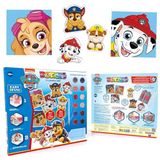 DIAMOND DOTZ DTZ10.008 Paw Patrol Original 5D Diamond Painting DoTZIES Set 6 motieven: 3 foto's 15 x 15 cm, 3 stickers/stickers, doe-het-zelf diamantcomplete set voor kinderen vanaf 6 jaar, extra