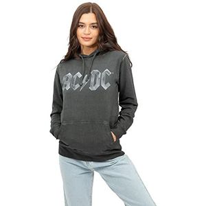 AC/DC Dames Grunge Logo Hooded Sweatshirt, Zwart, 40