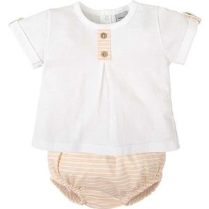 BABIDU Meisjesset met bedrukt T-shirt met korte mouwen en opstaande kraag, uniseks, voor baby's, Uniek, 3 Maanden