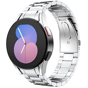 MoKo Metal Strap Compatible with Samsung Galaxy Watch 6 40mm 44mm/6 Classic 43mm 47mm/Watch 5 Pro 45mm/Watch 5/4 40mm 44mm/Watch 4 Classic 42mm 46mm, Stainless Steel Replacement Watch Band, Silver