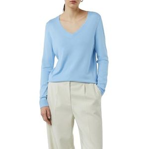 Comma - Trui - Blauw - V-hals - Tricotkwaliteit