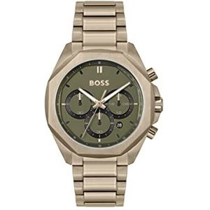 BOSS Chronograph Quartz horloge voor heren met beige roestvrijstalen armband - 1514019
