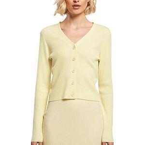 Urban Classics Dames Dames Korte Rib Knit Cardigan Sweater, Softyellow, S