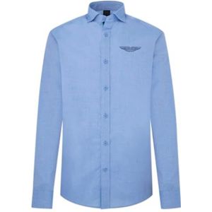 Hackett London Heren Texture Utility Shirt, Blauw (Chambray Blue), M, Blauw (Chambray Blue), M