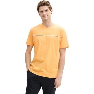 TOM TAILOR Heren 1037803 T-shirt met print, 37103 - Peachy Orange, XL