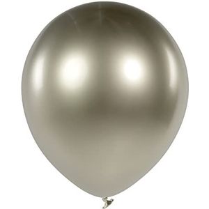 Folat 19817 ballonnen kleuren goud zilver glanzend 33 cm 10 stuks - champagnegoud latex ballonnen vullen met helium of lucht voor verjaardag, verjaardagsdecoratie, bruiloft, jubileum, feestdecoratie