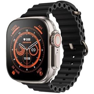 PRENDELUZ Zwarte smartwatch, uniseks, multifunctioneel, draadloos opladen
