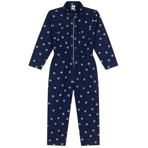 Petit Bateau Lange overall voor meisjes, blauw/wit, 3 Jaar