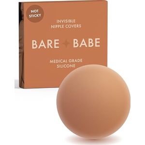 Bare Babe Niet-klevende tepelhoezen - herbruikbare tepelpasteitjes voor dames - siliconen strapless beha - waterdicht, No Show, Karamel, Small (Fits AA-B)