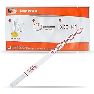 self-diagnostics Methylfenidaat (MPD) drugs sneltest - cut-off: 150 ng/ml - 5 teststrips - drugs detectie - diptest - urinetest - methylfenidaat test - 5 min drugstest urine