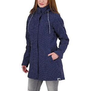 Deproc Active Dames softshelljas korte jas met capuchon gevoerd softshell jack overgangsjas TWIN PEAK DT, Donkerblauw, 54 grote maten