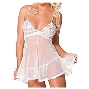 Shirley of Hollywood nummer 3232 kleine witte chopper bar kant en net babydoll